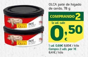 HiperDino Olca paté de higado de cerdo, 78 g oferta