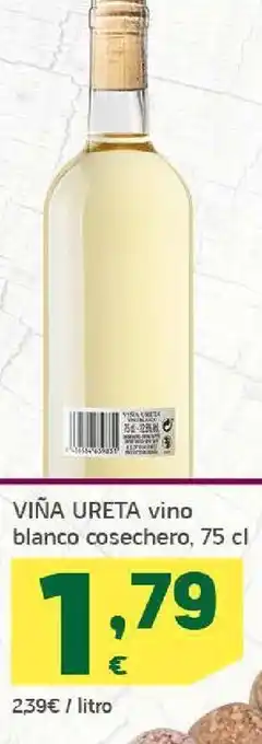 HiperDino Viña ureta vino blanco cosechero, 75 cl oferta