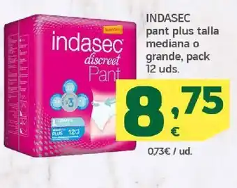 HiperDino Indasec pant plus talla mediana o grande, pack 12 uds. oferta