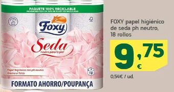HiperDino Foxy papel higiénico de seda ph neutro, 18 rollos oferta