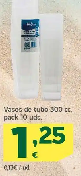 HiperDino Vasos de tubo 300 cc, pack 10 uds. oferta