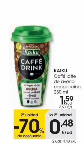 Eroski Kaiku caffé latte de avena cappuccino oferta