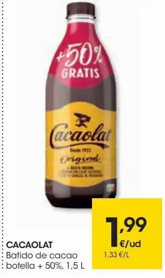 Eroski Cacaolat batido de cacao botella + 50% oferta