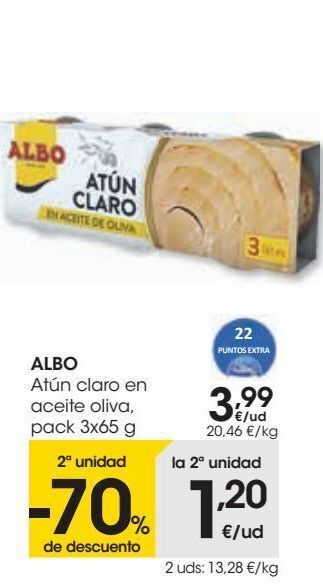 Eroski Albo atún claro en aceite oliva oferta