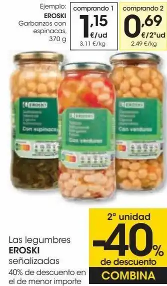 Eroski Las legumbres eroski señalizadas oferta