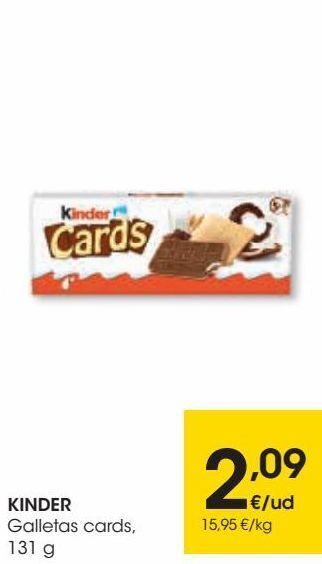 Eroski Kinder galletas cards oferta