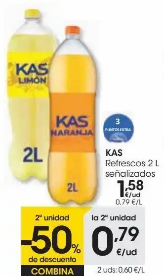 Eroski Kas refrescos 2 l señalizados oferta