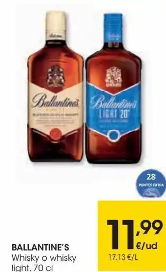 Eroski Ballantine´s whisky o whisky light oferta