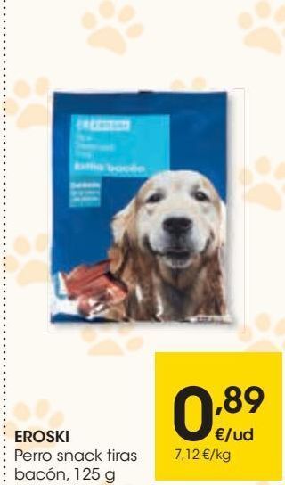 Eroski Eroski perro snack tiras bacón oferta