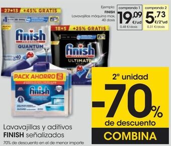 Eroski Lavavajillas y aditivos finish señalizados oferta