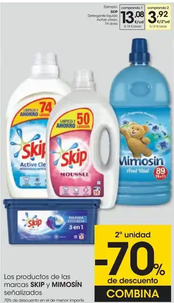 Eroski Skip detergente líquido active clean oferta
