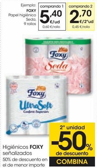 Eroski Foxy papel higiénico seda oferta