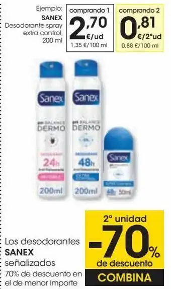 Eroski Sanex desodorante spray extra control oferta