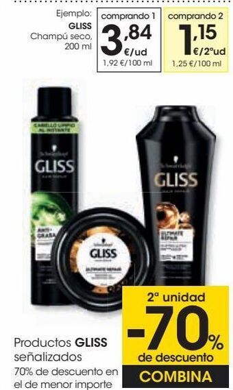 Eroski Gliss champú seco oferta