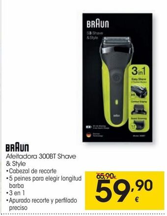 Eroski Braun afeitadora 300bt shave & style oferta