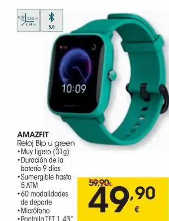 Eroski Amazfit reloj bip u green oferta