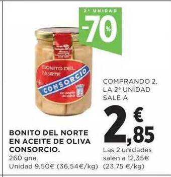 Hipercor 2a Unidad -70% Bonito Del Norte En Aceite De Oliva Consorcio oferta