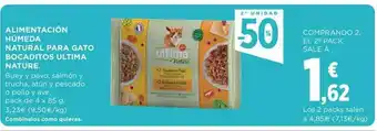 Hipercor 2a Unidad -50% Alimentación Húmeda Natural Para Gato Bocaditos Ultima Nature oferta