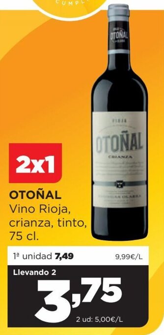 Alimerka Otoñal Vino Rioja Crianza, Tinto, 75 cl. oferta