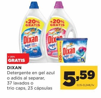 Alimerka Dixan Detergente En Gel Azul o Adiós Al Separar, 37 Lavados o Trio Caps, 23 Cápsulas oferta