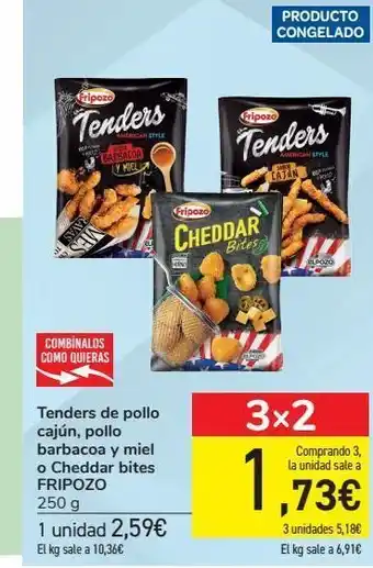 Carrefour Tenders de pollo cajún, pollo barbacoa y miel o cheddar bites fripozo oferta