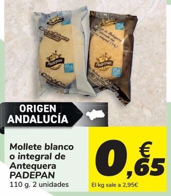 Carrefour Mollete blanco o integral de antequera padepan oferta