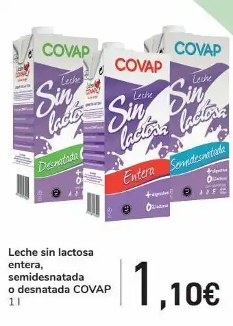 Carrefour Leche sin lactosa entera, semidesnatada o desnatada covap oferta