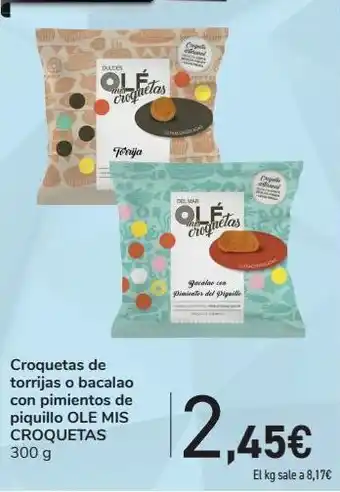 Carrefour Croquetas de torrijas o bacalao con pimientos de piquillo ole mis croquetas oferta