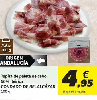 Carrefour Tapita de paleta de cebo 50% ibérica condado de belalcázar oferta