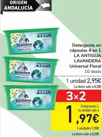 Carrefour Detergente cápsulas 4 en 1 la antigua lavandera universal floral oferta