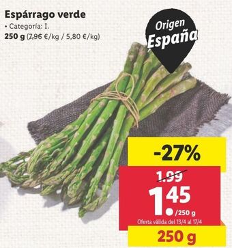 Lidl Espárragos verdes oferta