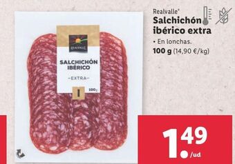 Lidl Salchichón ibérico realvalle oferta
