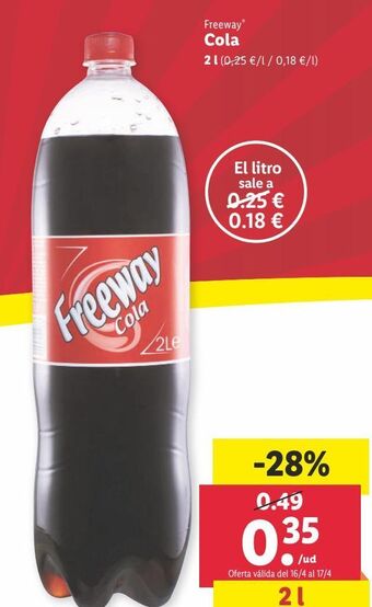 Lidl Refresco de cola freeway oferta