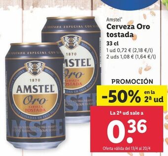 Lidl Cerveza amstel oferta