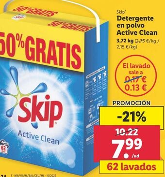 Lidl Detergente en polvo skip oferta