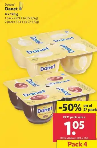 Lidl Danet vainilla danone oferta