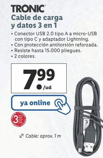 Lidl Cables tronic oferta