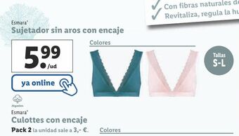 Lidl Sujetador sin aros esmara oferta