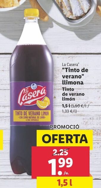 Lidl Tinto de verano la casera oferta