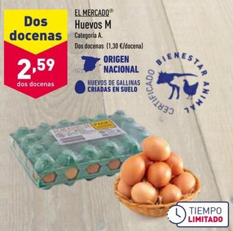 ALDI El Mercado® Huevos M Dos Docenas oferta