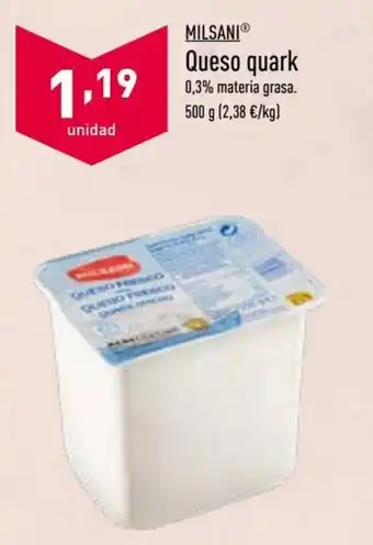 ALDI Milsani® Queso Quark 500 g oferta