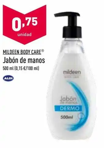 ALDI Mildeen Body Care Jabón de Manos 500 ml oferta