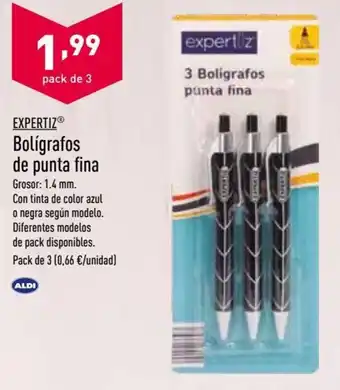ALDI Expertiz® Bolígrafos de Punta Fina Pack de 3 oferta