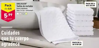 ALDI Home Creation® Toallas de Invitados Pack 4 / 6 oferta