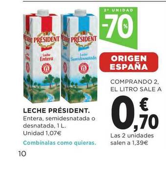 El Corte Inglés Leche Président 1L oferta