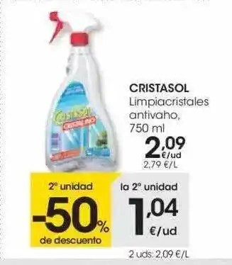 Eroski Cristasol Limpiacristales Antivaho 750ml oferta
