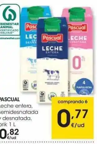 Eroski Pascual Leche Entera Semidesnatada Y Desnatada 1L oferta