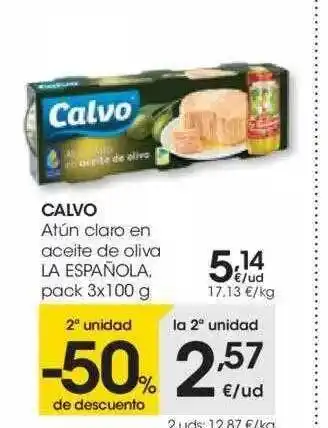 Eroski Calvo Atún Claro En Aceite De Oliva La Española 3 x 100 oferta