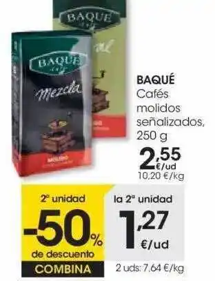 Eroski Baqué Cafés Molidos Señalizados 250g oferta