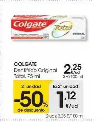 Eroski Colgate Dentifrico Original Total 75ml oferta